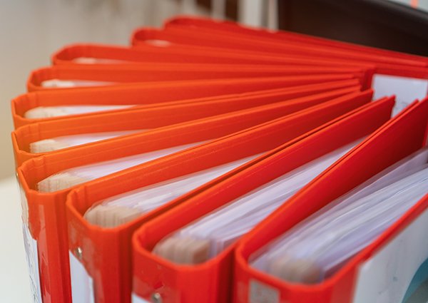 stack of binders