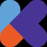 Large "K" that is blue orange and purple