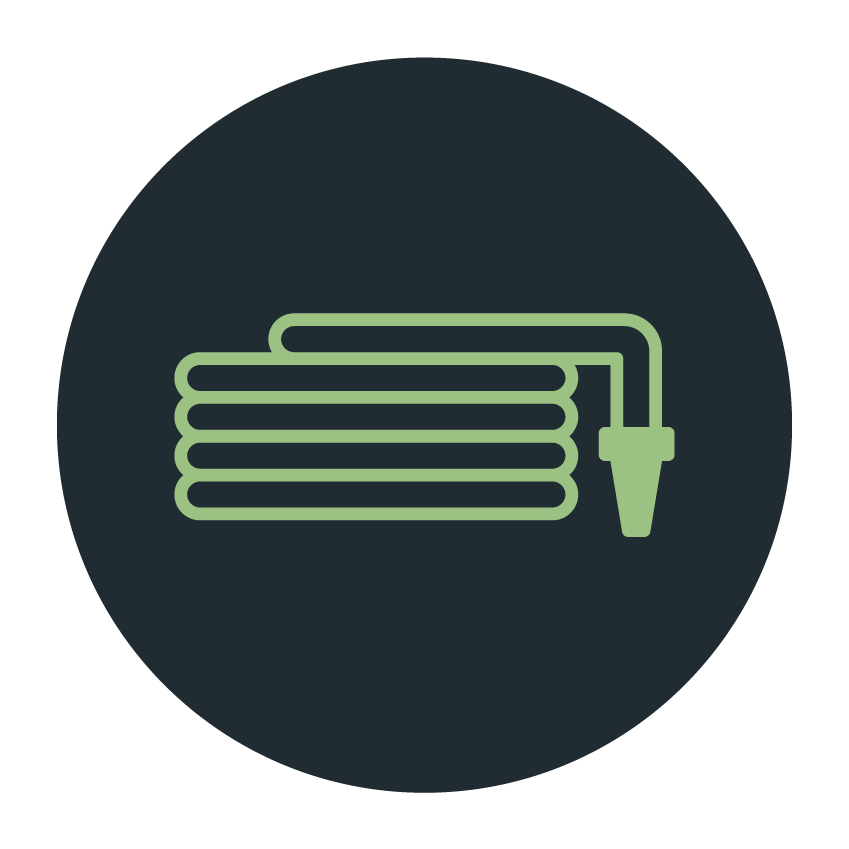 An icon of a hose in a circle