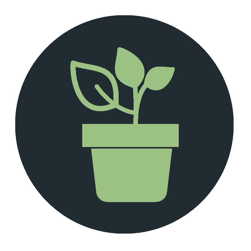 An icon of a flower pot