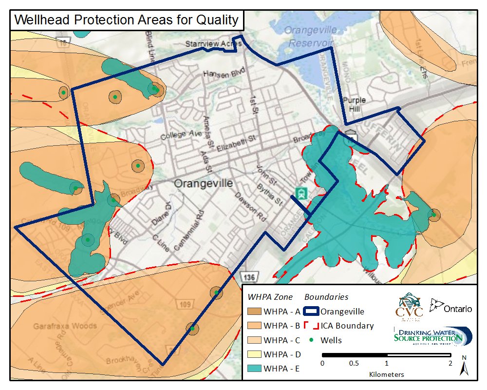 Wellhead Protection Areas for quality map