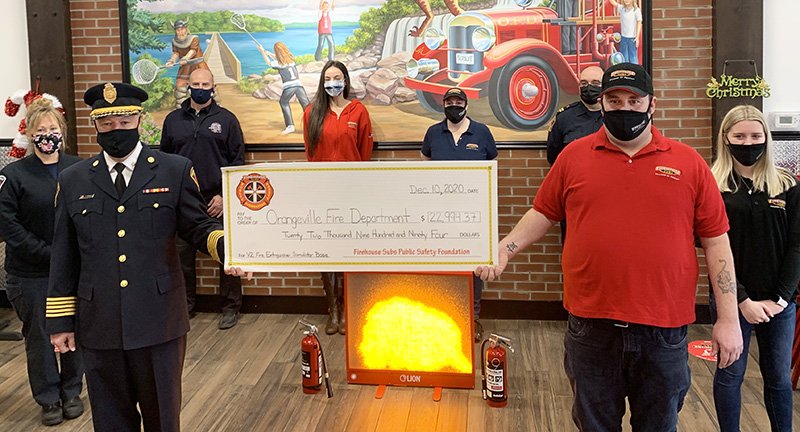 Firehouse Subs donation to Orangeville Fire
