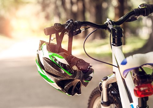 bicycle and helmet