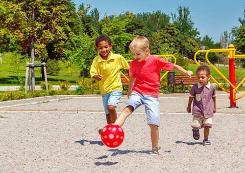 children playing in a playground