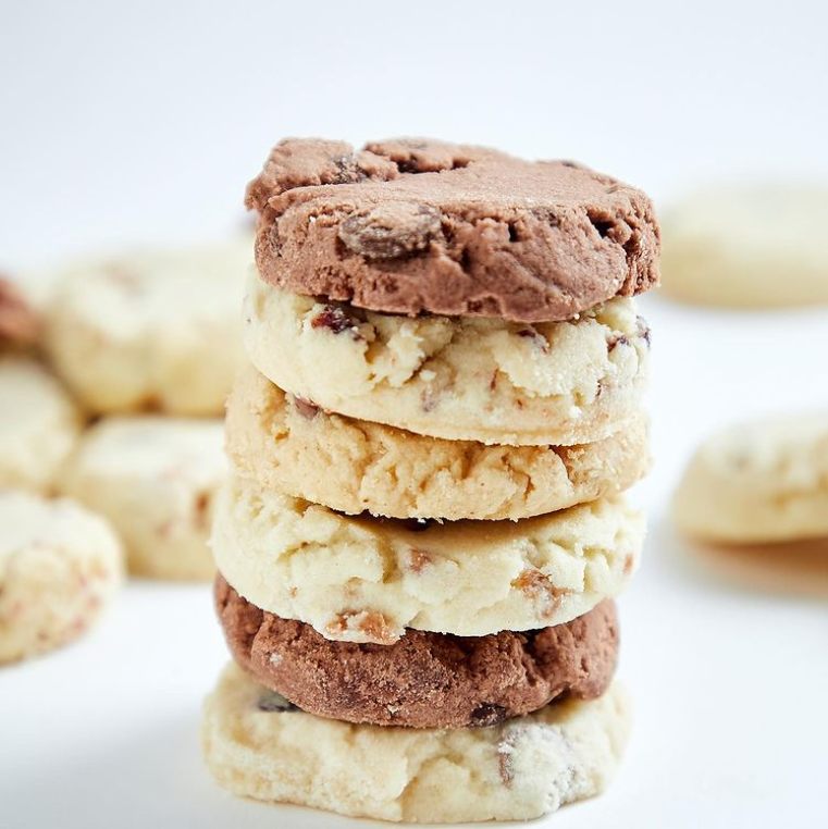 A stack of shortbread cookies 