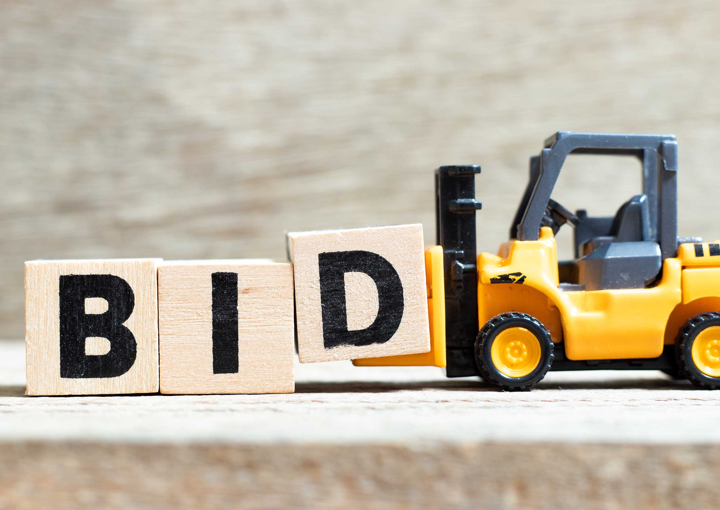 the word bid on forklift